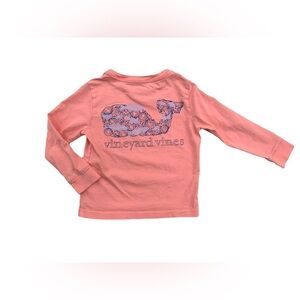 Vineyard Vines Size 2T Fish Print Whale Pocket Long Sleeve Tee